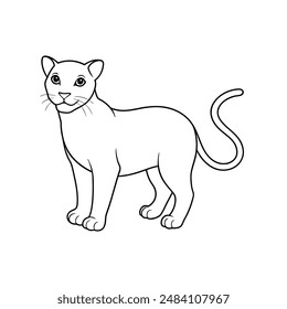 Simba cat line art icon