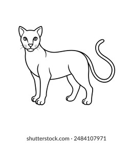 Simba cat line art icon