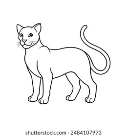 Simba gato línea de arte icono