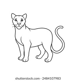 Simba cat line art icon