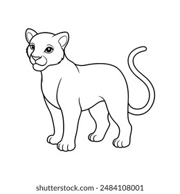 Simba cat line art icon