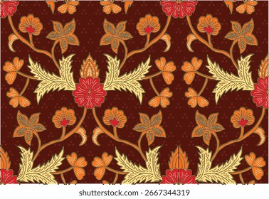 El motivo Simbar Bunga Batik, de Indonesia con un exclusivo desarrollo de color, es adecuado para varios propósitos