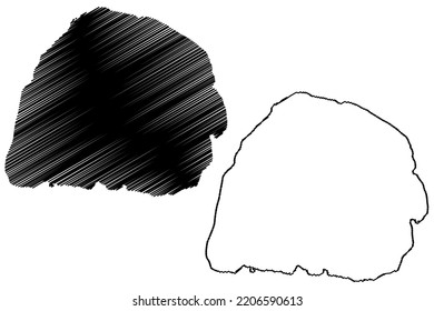 Simberi island (New Guinea, Pacific Ocean, Bismarck Archipelago, Tabar Group Islands) map vector illustration, scribble sketch Simberi map