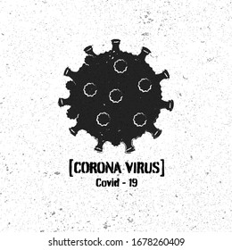 Simbol of Coronavirus with grunge background 