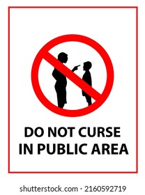 Simbol Do Not Curse In Public Area