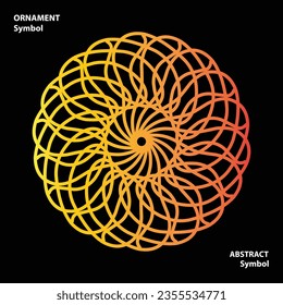 simbol geometri radial lingkaran dan lengkungan elemen abstrak