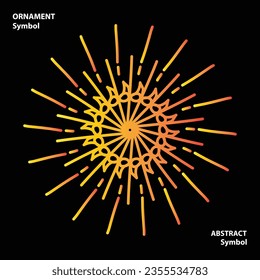 simbol geometri radial lingkaran dan lengkungan elemen abstrak