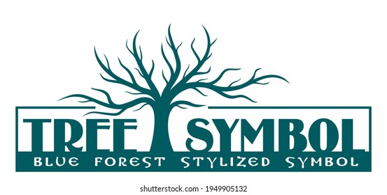 The simbol of a stylized blue tree.  