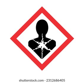 Simbol yang menjelaskan bahayanya bahan kimia jika terpapar oleh manusia yang bisa menimbulkan efek buruk dalam jangka pendek hingga panjang. svg