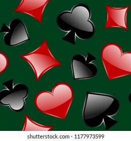 Simbols of playing card seamless pattern