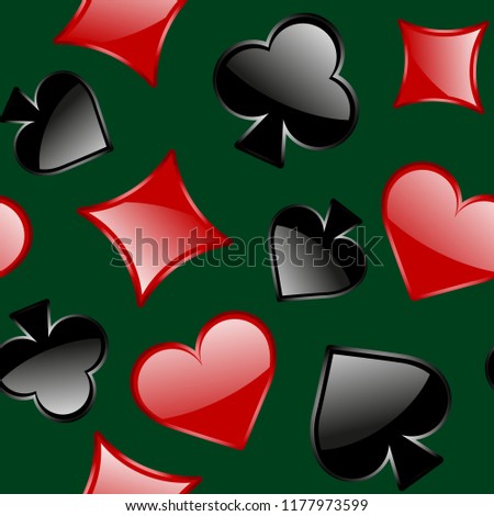 Simbols of playing card seamless pattern