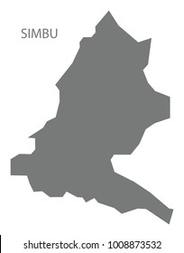 Simbu map of Papua New Guinea grey illustration silhouette shape