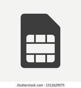 Simcard icon isolated on white background. Vector illustration. Eps 10.