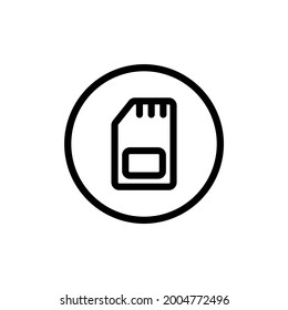 Simcard-Symbol und Vektorgrafik einzeln auf weißem Hintergrund. Premium-Qualität für mobile Apps, Benutzeroberfläche, Präsentation und Website. Pixel-perfektes Symbol