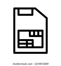 simcard line icon illustration vector graphic
