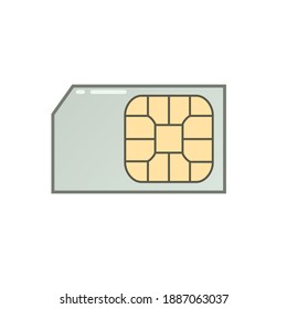 Simcard. Smart cell wireless telecommunications micro gsm chip, electronics and telecommunication microchip design