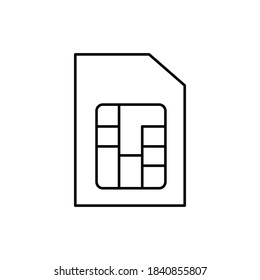 simcard smartphone single isolated icon with line or outline style