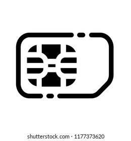 A simcard vector illustration in solid color design
