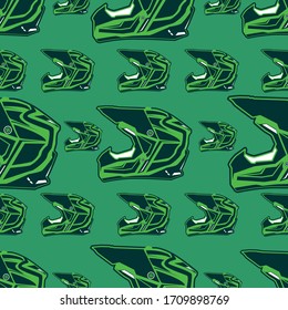 simetric moto cross helmet seamless pattern