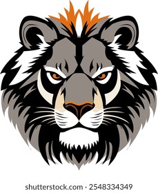 a simetris head lion vector