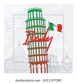 simgesel yapı ülke  bayrağı basit çizgilerle vektör çizim Translate: 
vector illustration of landmark country flag with simple lines