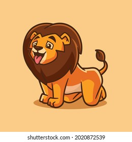 Simhasana Cute Lion Pose Yoga Vector
