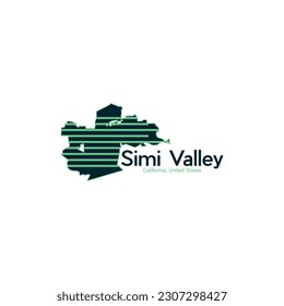 Simi Valley California City Map Geometric Creative Design