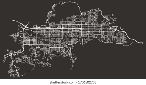 Simi Valley, California, USA map of roads and streets network