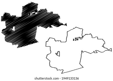 Simi Valley City, California (United States cities, United States of America, usa city) map vector illustration, scribble sketch City of Simi Valley map