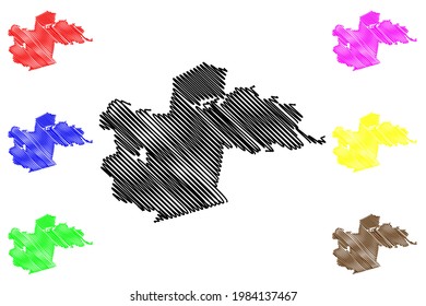 Simi Valley City, California (United States cities, United States of America, usa city) map vector illustration, scribble sketch City of Simi Valley map