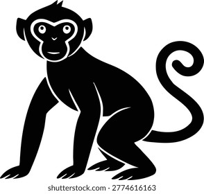 simian creature illustration silhouette icon