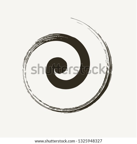 Simil handmade brush spiral vector