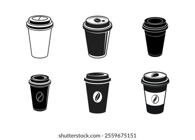 Similar black coffee cup silhouette vector