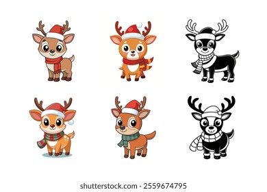 Similar cute frosty the deer wearing santa clause hat