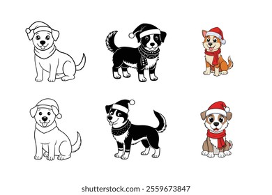 Similar cute frosty the dog wearing santa clause hat