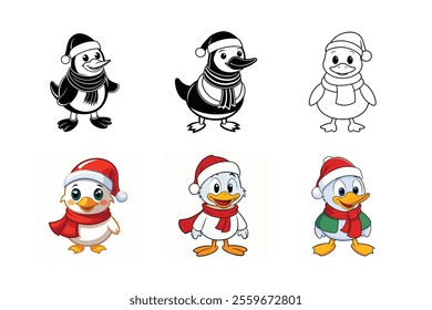 Similar cute frosty the duck wearing Santa clause hat