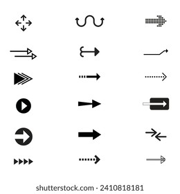 similar neon liner vector arrow set icon. black arrows cursor illustrations right left directions. up down digital elements cercal.  