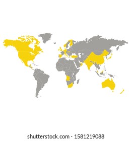 Similar World map isolated on white background. world map vector template for website, design infographics. Flat Earth Graph World map illustration.