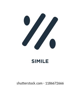 Simile icon. Black filled vector illustration. Simile symbol on white background. Can be used in web and mobile.