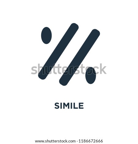 Simile icon. Black filled vector illustration. Simile symbol on white background. Can be used in web and mobile.