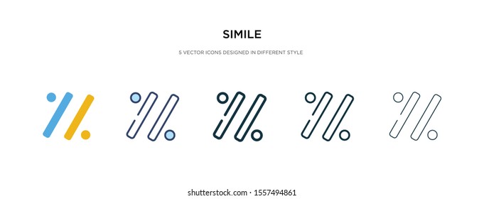 simile icon in different style vector illustration. two colored and black simile vector icons designed in filled, outline, line and stroke style can be used for web, mobile, ui