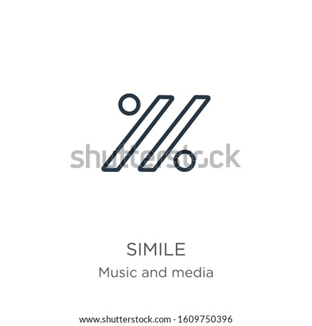 Simile icon. Thin linear simile outline icon isolated on white background from music and media collection. Line vector sign, symbol for web and mobile
