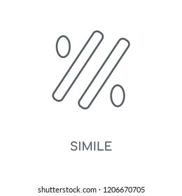 Simile linear icon. Simile concept stroke symbol design. Thin graphic elements vector illustration, outline pattern on a white background, eps 10.