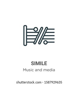 Simile outline vector icon. Thin line black simile icon, flat vector simple element illustration from editable music and media concept isolated on white background