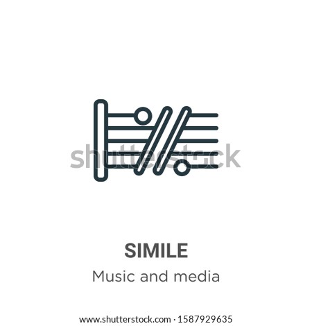 Simile outline vector icon. Thin line black simile icon, flat vector simple element illustration from editable music and media concept isolated on white background