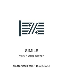 Simile vector icon on white background. Flat vector simile icon symbol sign from modern music and media collection for mobile concept and web apps design.