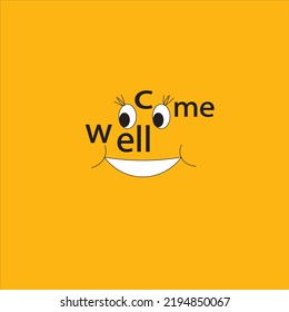 simile and well come vector template