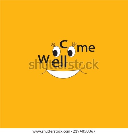 simile and well come vector template