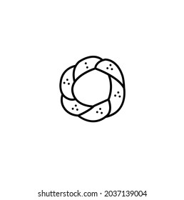 Simit, turkey bakery simple thin line icon vector illustration