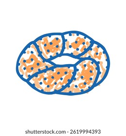 simit turco bagel cozinha ícone doodle esboço vetor. simit turco bagel cozinha sinal. símbolo isolado ilustração